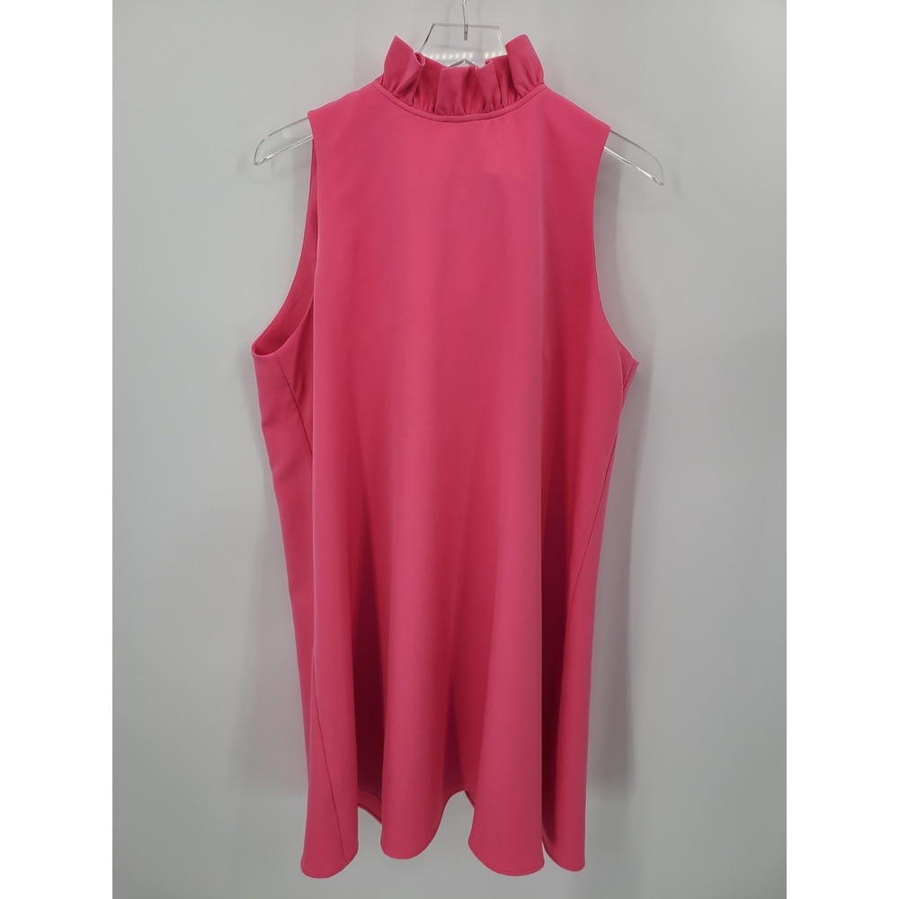 Tuckernuck XXL Hot Pink Blythe Ruffle Neck Bow Mini Dress Barbie Coquette - Picture 2 of 15